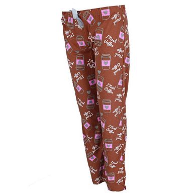 Roll Outta Bed Women's Patterned Knit Open Bottom Pajama Pants