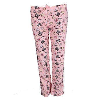 Roll Outta Bed Women's Patterned Knit Open Bottom Pajama Pants