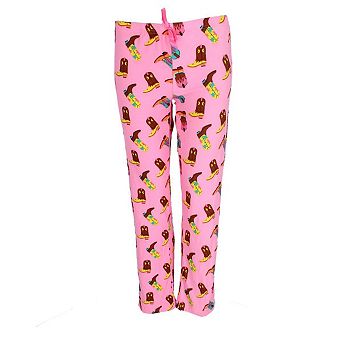 Roll Outta Bed Women's Cowgirl Polysuede Open Bottom Pajama Pants