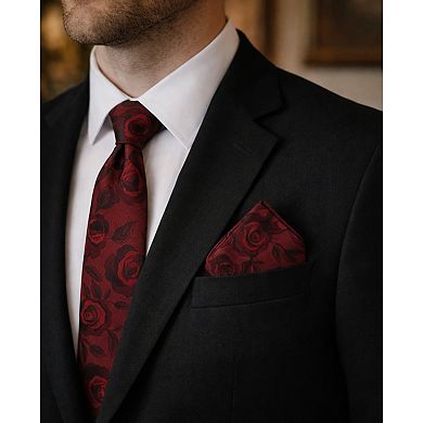 Ascentix Rose Print Tone on Tone Pocket Square