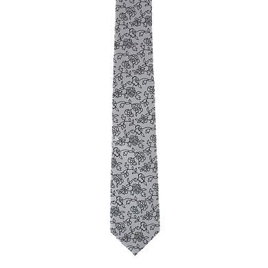 Ascentix Floral Stencil Print Necktie