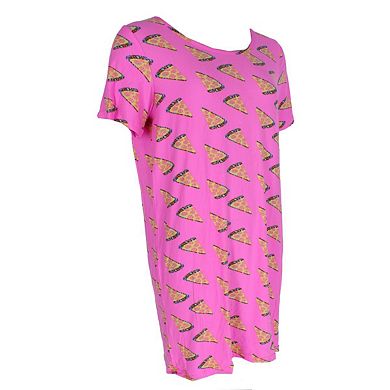 Mentally Exhausted Women's Pizza Short Sleeve Night Shirt