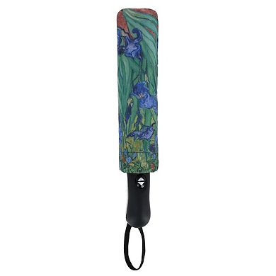 CTM Women's Van Gogh Irises Auto Open Compact Umbrella