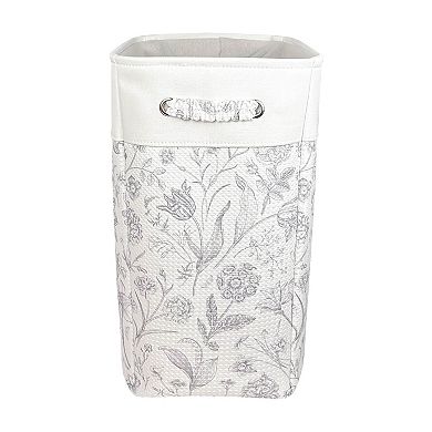 Belle Maison Large Grey Floral Floor Bin