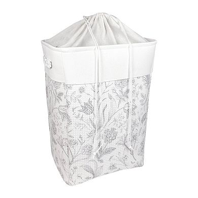 Belle Maison Large Grey Floral Floor Bin