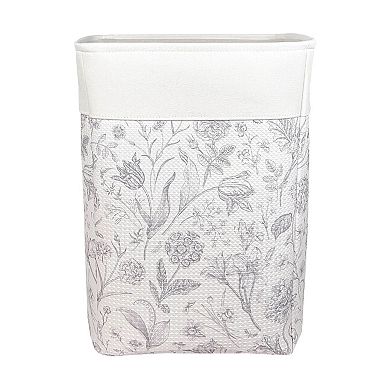 Belle Maison Large Grey Floral Floor Bin
