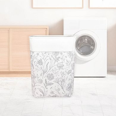 Belle Maison Large Grey Floral Floor Bin