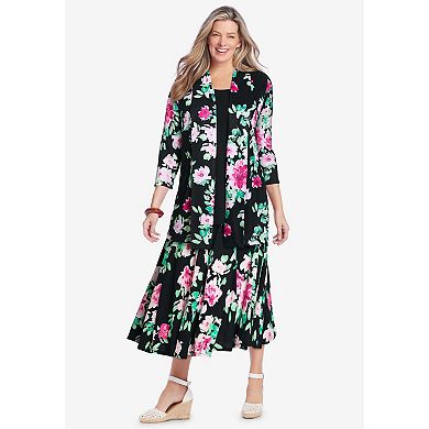 Woman Within Plus Size 2-Fer Cardigan Tunic