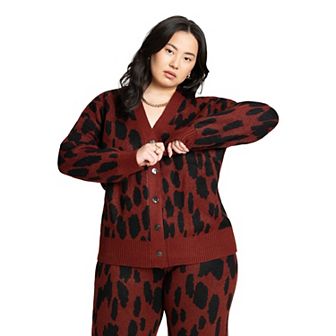 ELOQUII Women's Plus Size Printed Longline Cardigan