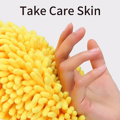 3Pcs Soft Absorbent Fluffy Chenille Ball Hand Towels, Fuzzy Decorative Towel with Wall Hook, 6"x6"