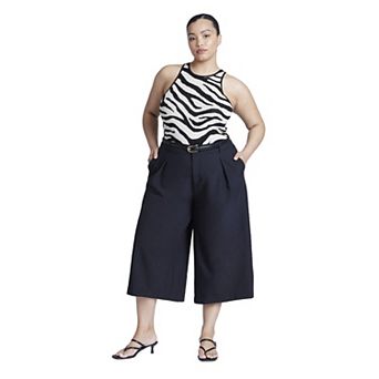 ELOQUII Women's Plus Size Wide Leg Culotte