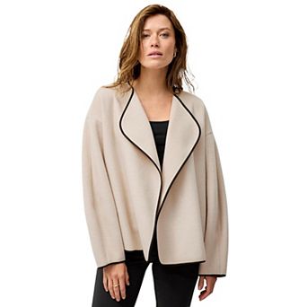 ellos Plus Size Open Drape Front Boxy Jacket