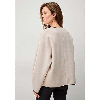ellos Plus Size Open Drape Front Boxy Jacket