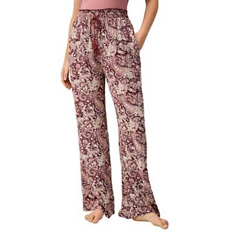 ellos Plus Size Wide-Leg Sleep Pant With Tassel Drawstring