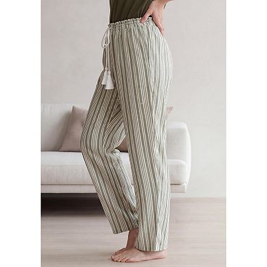 Ellos Plus Size Wide-Leg Sleep Pant With Tassel Drawstring