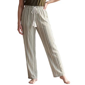Ellos Plus Size Wide-Leg Sleep Pant With Tassel Drawstring
