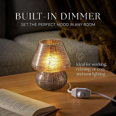 Next Glow Mushroom Lamp Retro Funky Mushroom Black Table Lamp, Dimmable LED, E26 Socket 120v