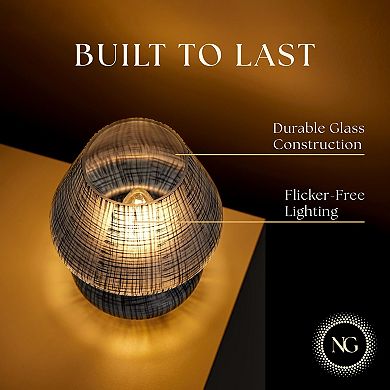 Next Glow Mushroom Lamp Retro Funky Mushroom Black Table Lamp, Dimmable LED, E26 Socket 120v