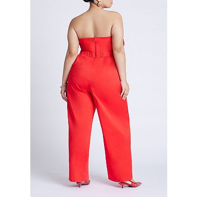 ELOQUII Women's Plus Size Flower Jumpsuit