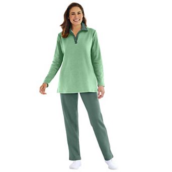 Woman Within Plus Size 2 pc Fleece Polo Set