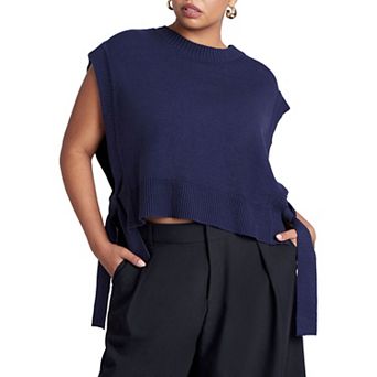 ELOQUII Women's Plus Size Overlay Sweater