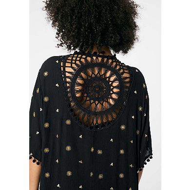 Roaman's Women's Plus Size Crochet-Detailed wrap