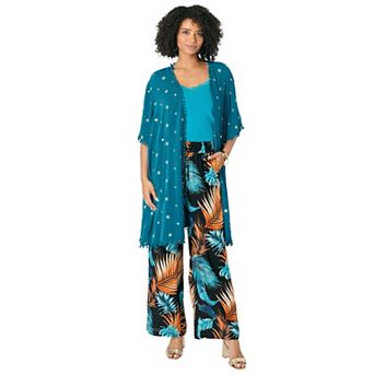 Roaman's Women's Plus Size Crochet-Detailed wrap