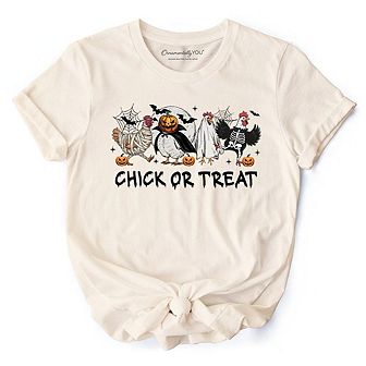 Chick or Treat Spooky T-Shirt, Halloween Chicken Tee for Country Life Enjoyers