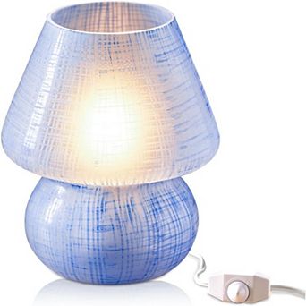 Next Glow Mushroom Lamp - Blue Retro Funky Aesthetic LED Table Lamp, Modern Dimmable E26 Socket