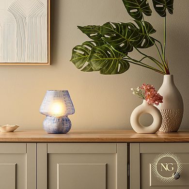 Next Glow Mushroom Lamp - Blue Retro Funky Aesthetic LED Table Lamp, Modern Dimmable E26 Socket