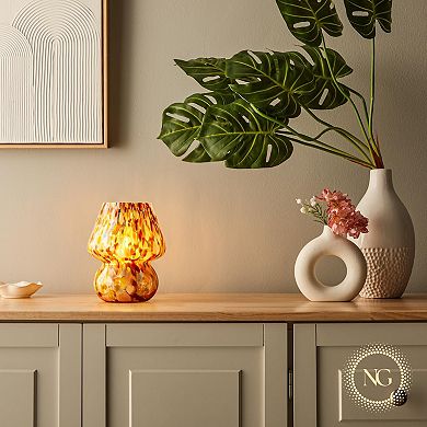 Next Glow Mushroom Lamp Modern Colorful Glass LED Light with Dimmer for Bedroom & Desk Décor