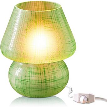 Next Glow Mushroom Lamp - Green Retro Funky Aesthetic LED Table Lamp, Modern Dimmable E26 Socket