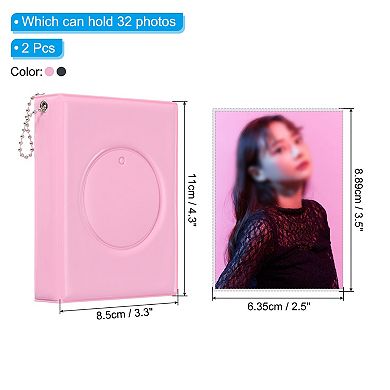 3 Inch Mini Kpop Photocard Binder 2.5"x3.5" Album with 32 Pockets Small Picture Holder Book 2 Pack
