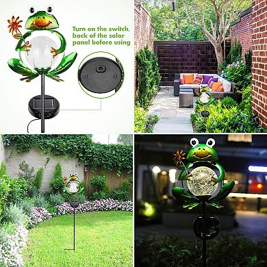 Solar Frog Garden Lights,Decorative Outdoor Stake Lights with Auto On/Off for Pathway & Patio Decor