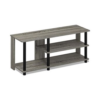 Furinno 3 tier 35.2"W Wood & PVC Tubes Shoe Rack, Shoe Shelf Holds up to 8 Pairs for Enterway