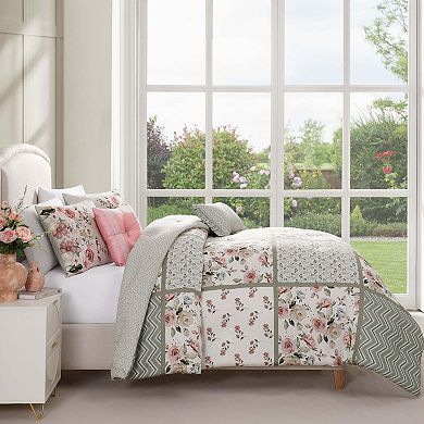 Bebejan Sage Serenity 100 % Cotton Sateen 5 Piece Reversible Comforter Set
