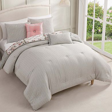 Bebejan Sage Serenity 100 % Cotton Sateen 5 Piece Reversible Comforter Set
