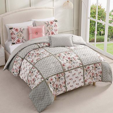 Bebejan Sage Serenity 100 % Cotton Sateen 5 Piece Reversible Comforter Set