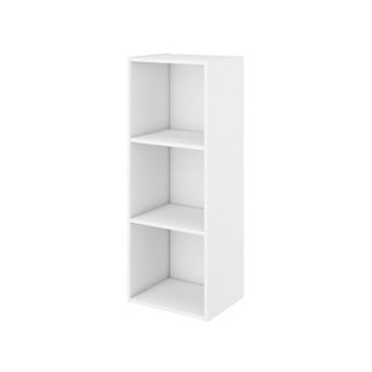 Furinno Luder 3 tier Cube 31.5" Wood Bookcase, Small Bookshelf for Home Office & Bedroom, White