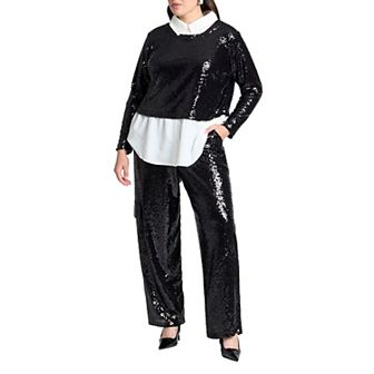 ELOQUII Women's Plus Size Sequin Cargo Pant
