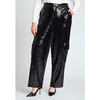 ELOQUII Women's Plus Size Sequin Cargo Pant