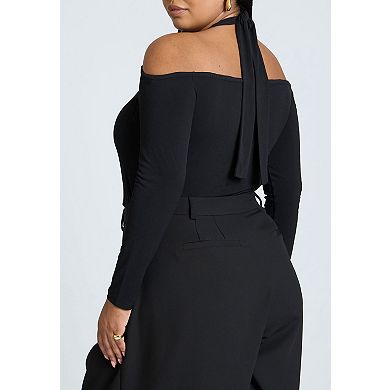ELOQUII Women's Plus Size Cross Front Cut Out Top