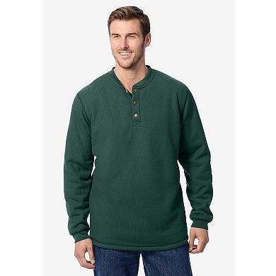 KingSize Men's Big & Tall Bonded Sherpa Waffle Henley