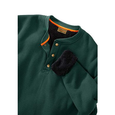KingSize Men's Big & Tall Bonded Sherpa Waffle Henley