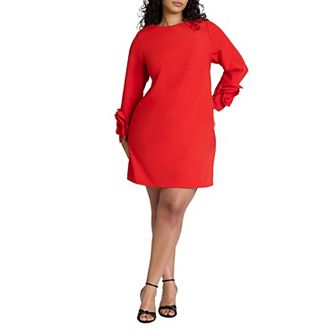 ELOQUII Women's Plus Size Rosette Sleeve Mini Dress