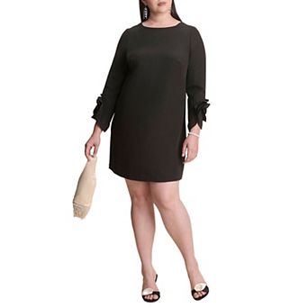 ELOQUII Women's Plus Size Rosette Sleeve Mini Dress