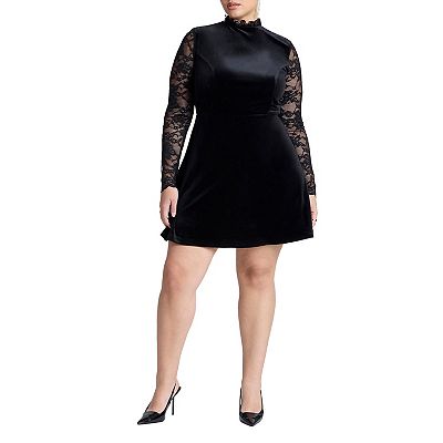 plus size velvet mini dress Crush On You Velvet Mini Dress - Black