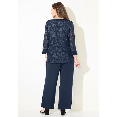 Catherines Women's Plus Size Soutache Pant Set