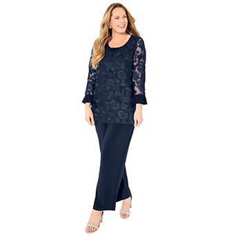 Catherines Women's Plus Size Soutache Pant Set
