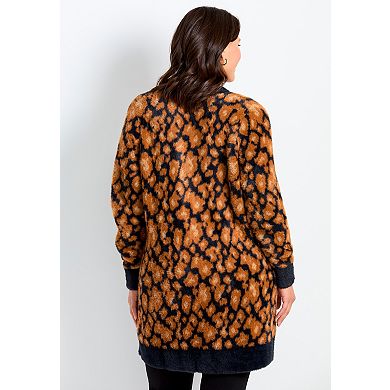 Avenue Women's Plus Size Button Front Cozy Cardigan
